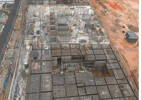 TOWER – K: Upper basement slab work in progress