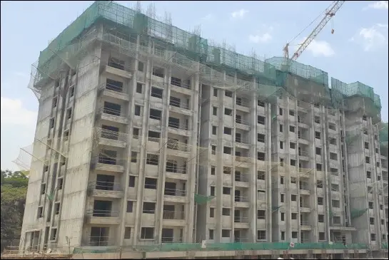 Tower B - 9th Floor slab completed. Reinforcement & shuttering work in progress for part of 10th floor slab.