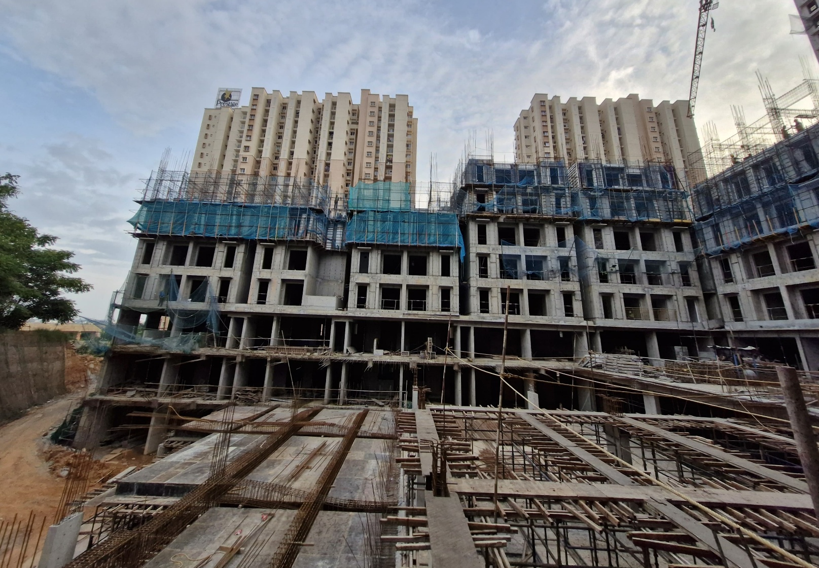Wing C -5th floor slab shuttering WIP, Non tower Area Upper basement and Ground floor slab shuttering WIP