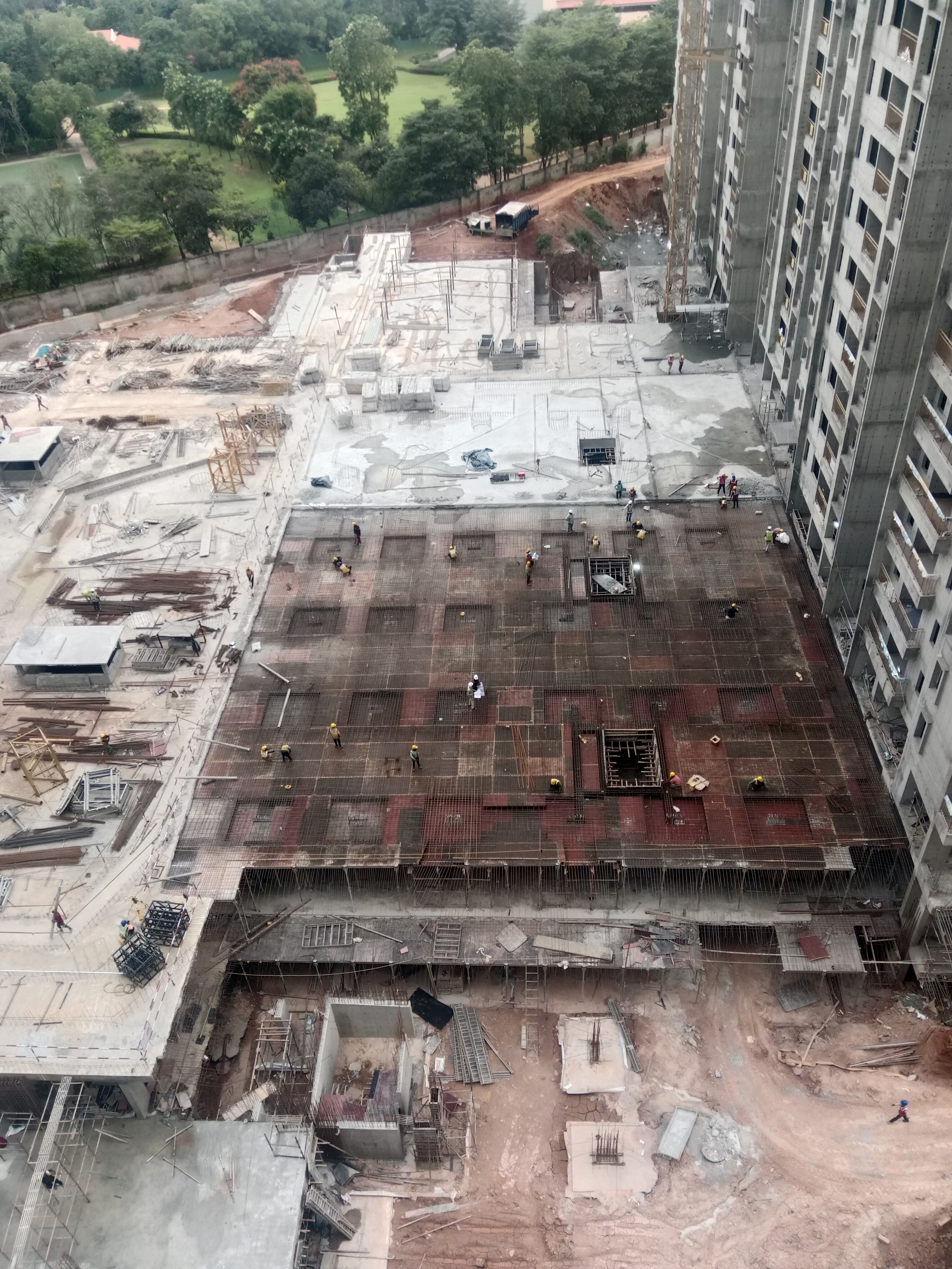 Central podium work in progress.