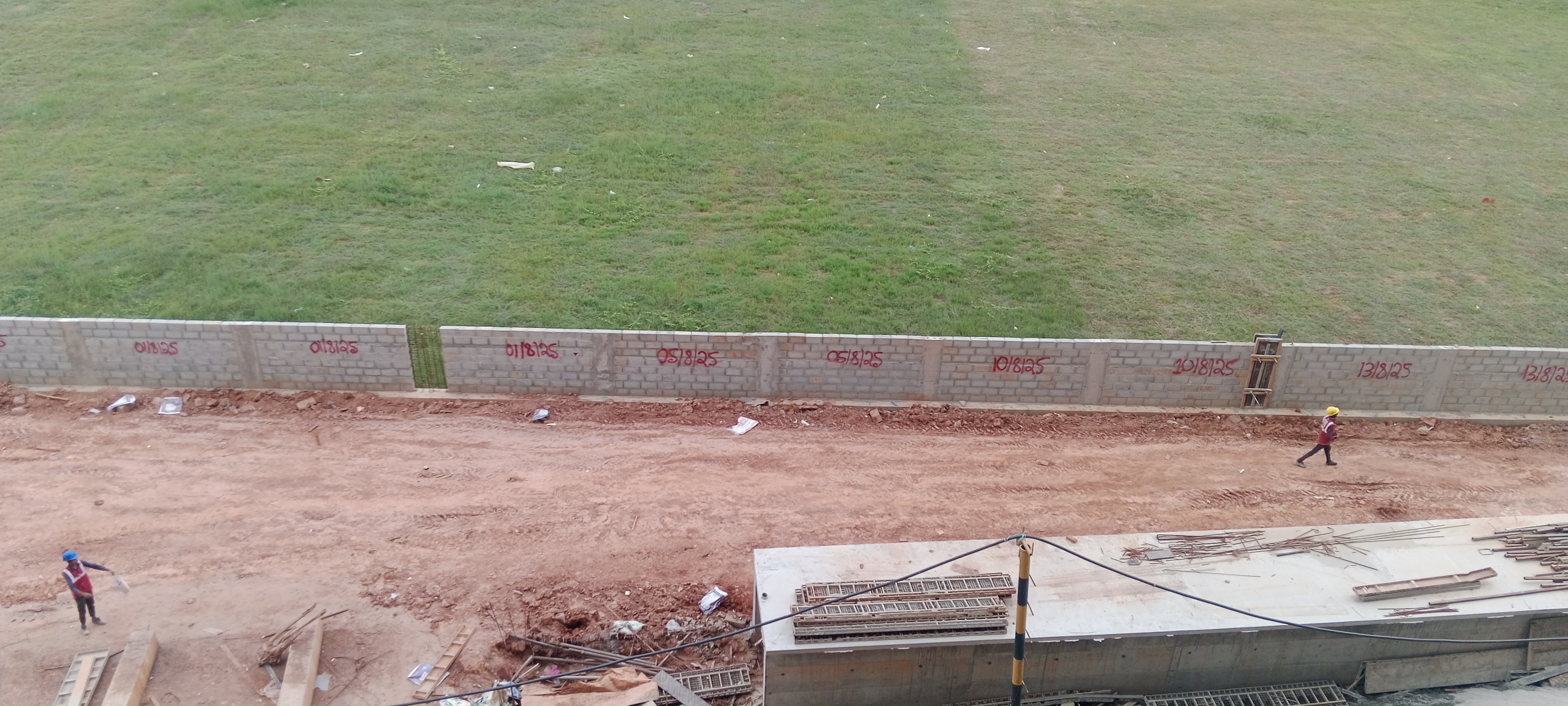 Compound Wall work is in progress