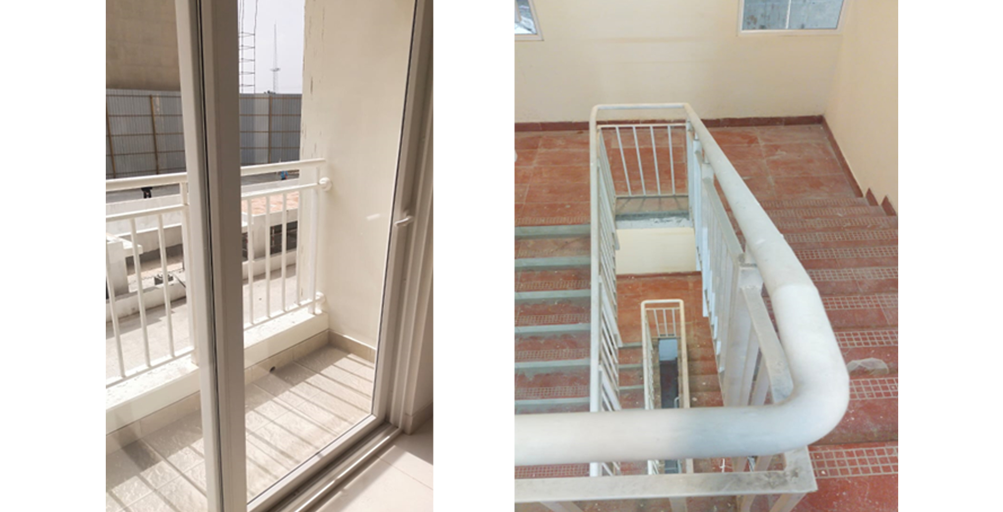 Balcony and staircase tiling and railing works