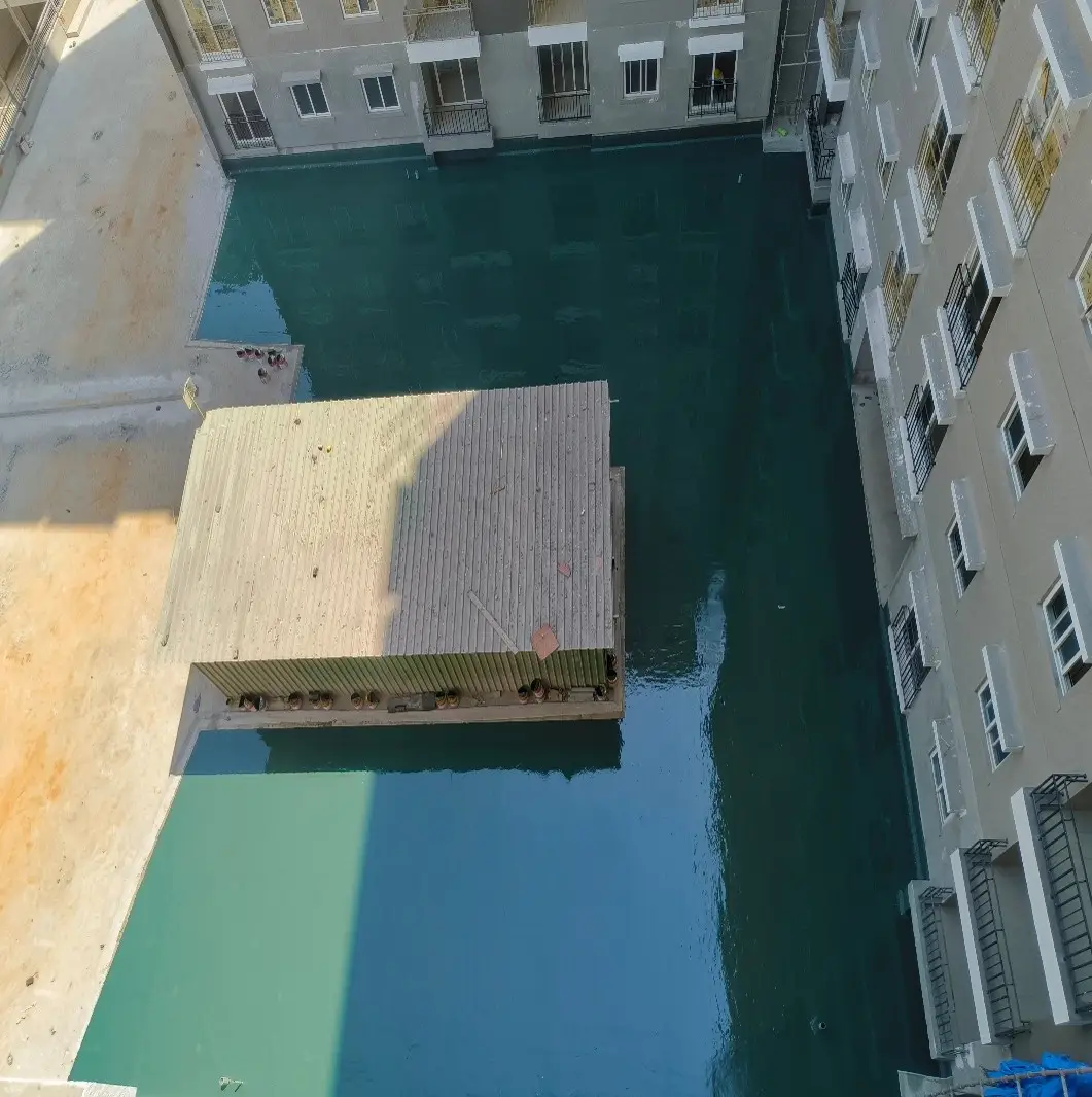 Podium Waterproofing work in progress