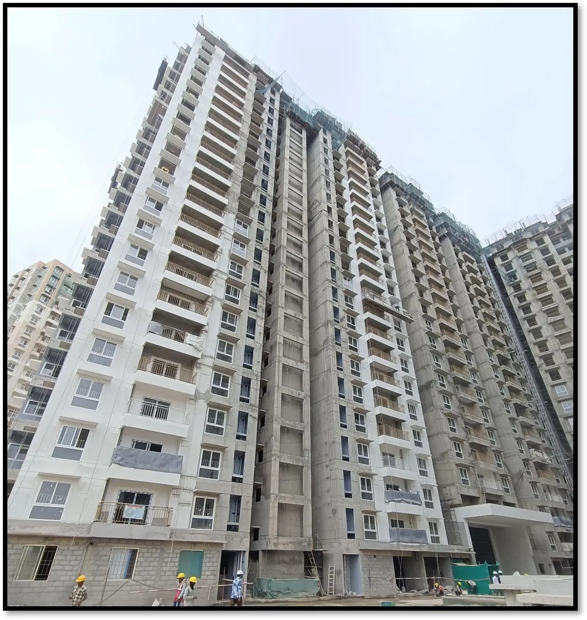 Wing A - Above terrace works – Waterproofing work in progress Above terrace work- OHT , service shaft works in progress