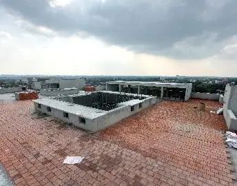 Above terrace activities WIP Waterproofing completed 100%. Clay tile floor WIP. Parapet wall plastering WIP