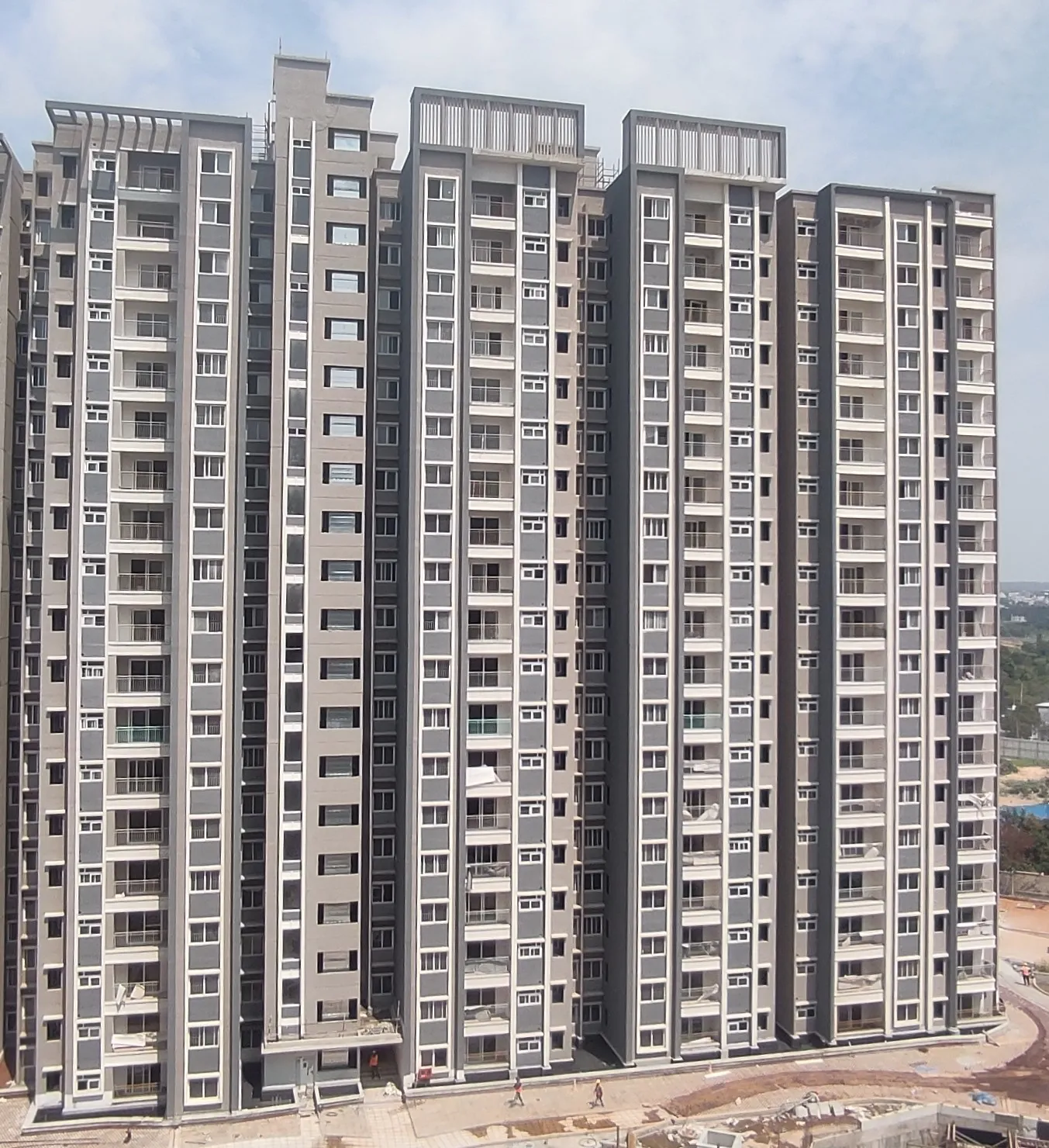 TOWER E –External painting activities are in progress.