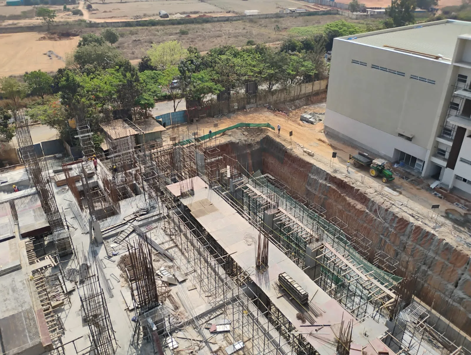 B block wing C- First floor slab shuttering work in progress.