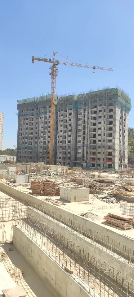 Tower A - 12th Floor Slab completed. Slab is cast for 13th Floor slab and Reinforcement & shuttering work in progress for part of the slab.