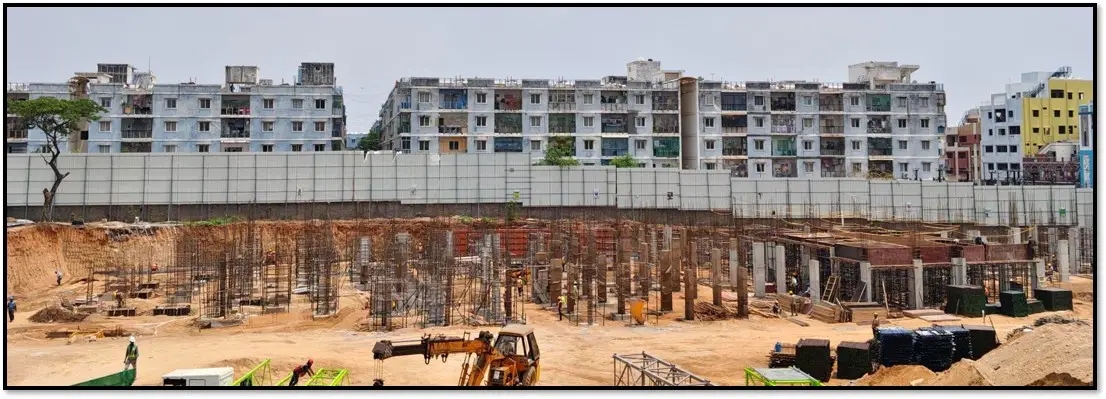 Foundation works in advanced stages of completion