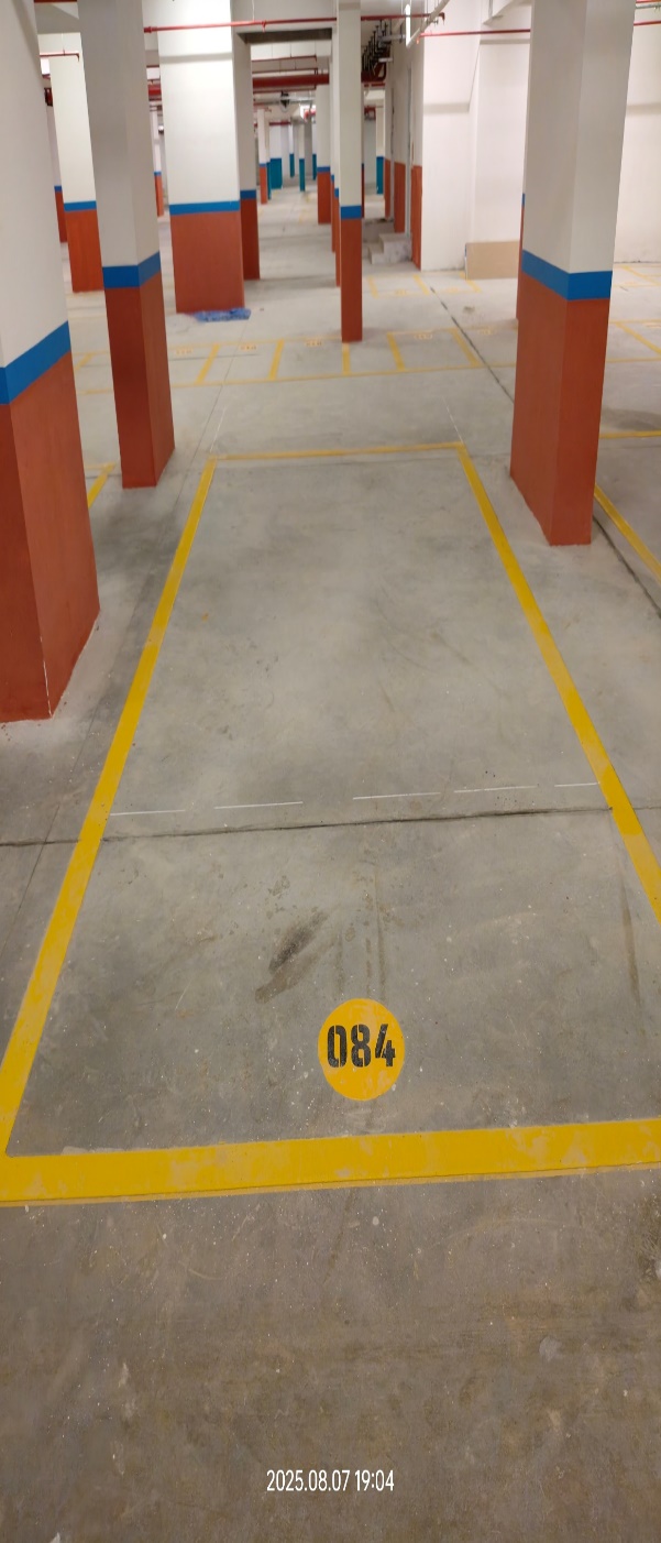Basement Car parking marking & painting completed
