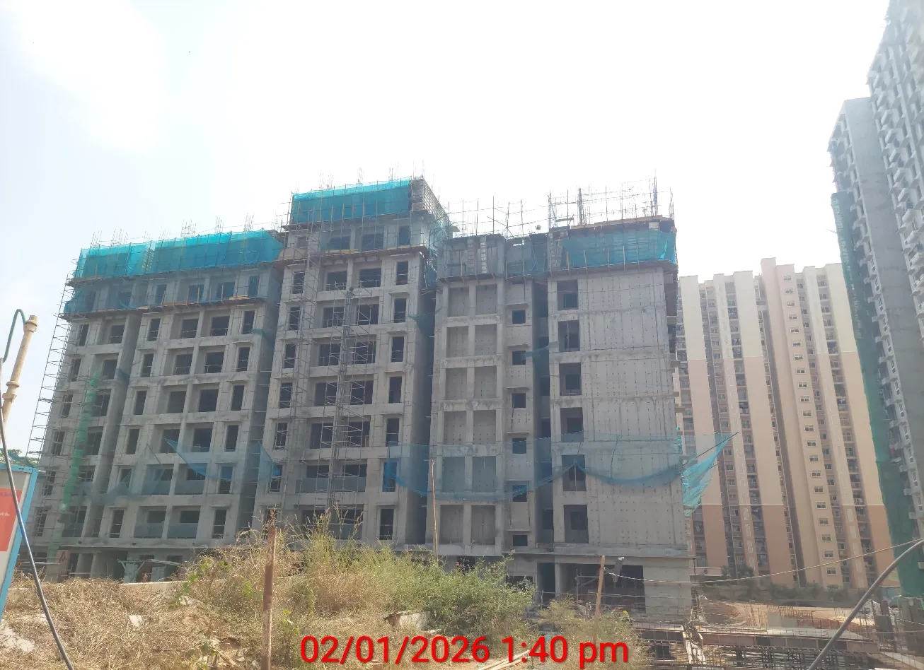 Wing A –  9th floor slab shuttering in progress