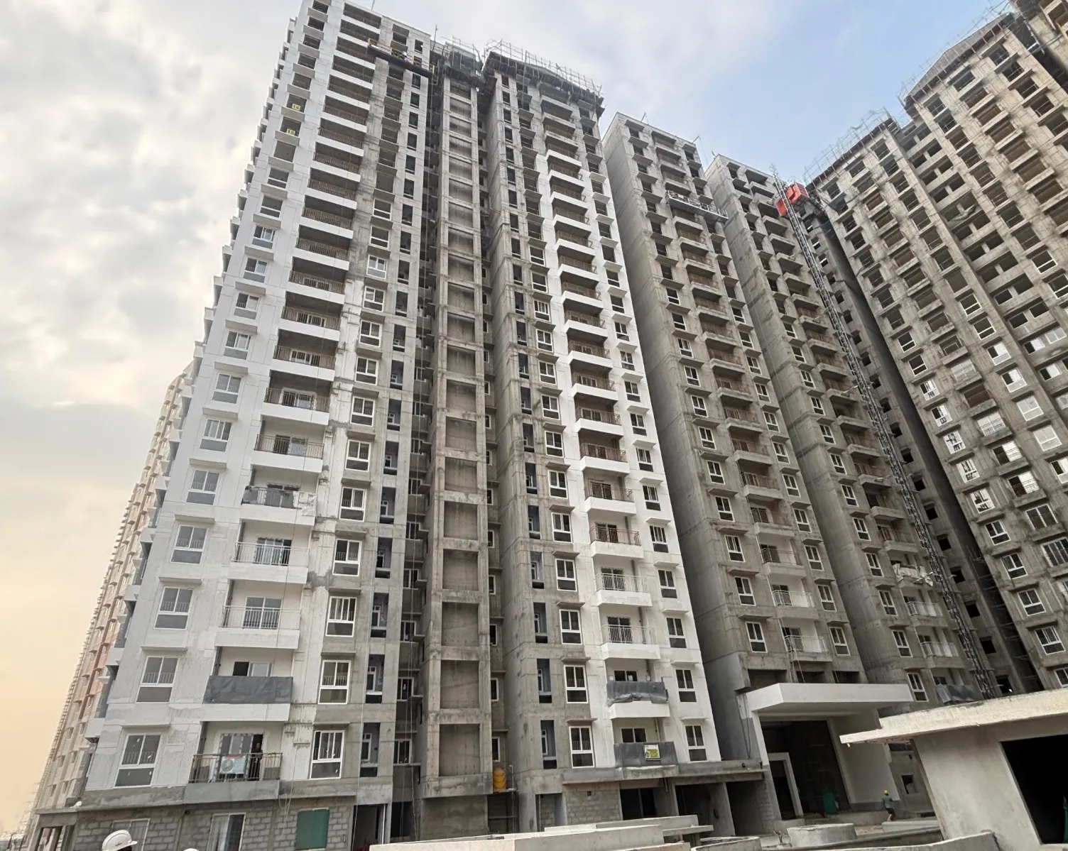 Wing A Above terrace – Waterproofing work in progress             Above terrace work- OHT , service shaft work in  progress