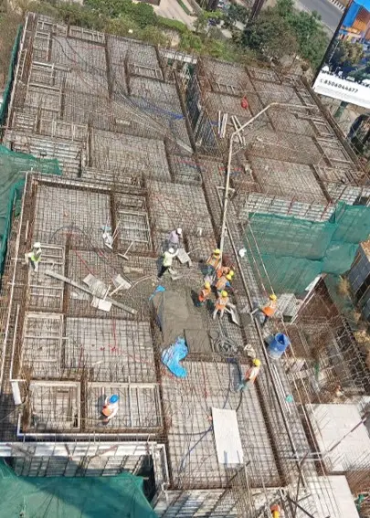 7th Floor | slab concrete pouring in progress for portion of the slab