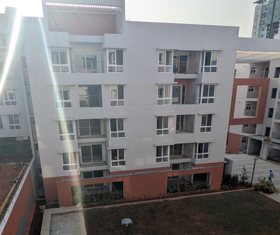 R Block   External paint work in progress. 4 flats QA certification completed. Terrace clay tile finishing work completed. Basement VDF completed. Lift installed. Common area (Lift lobby and staircase) finishing work in progress.