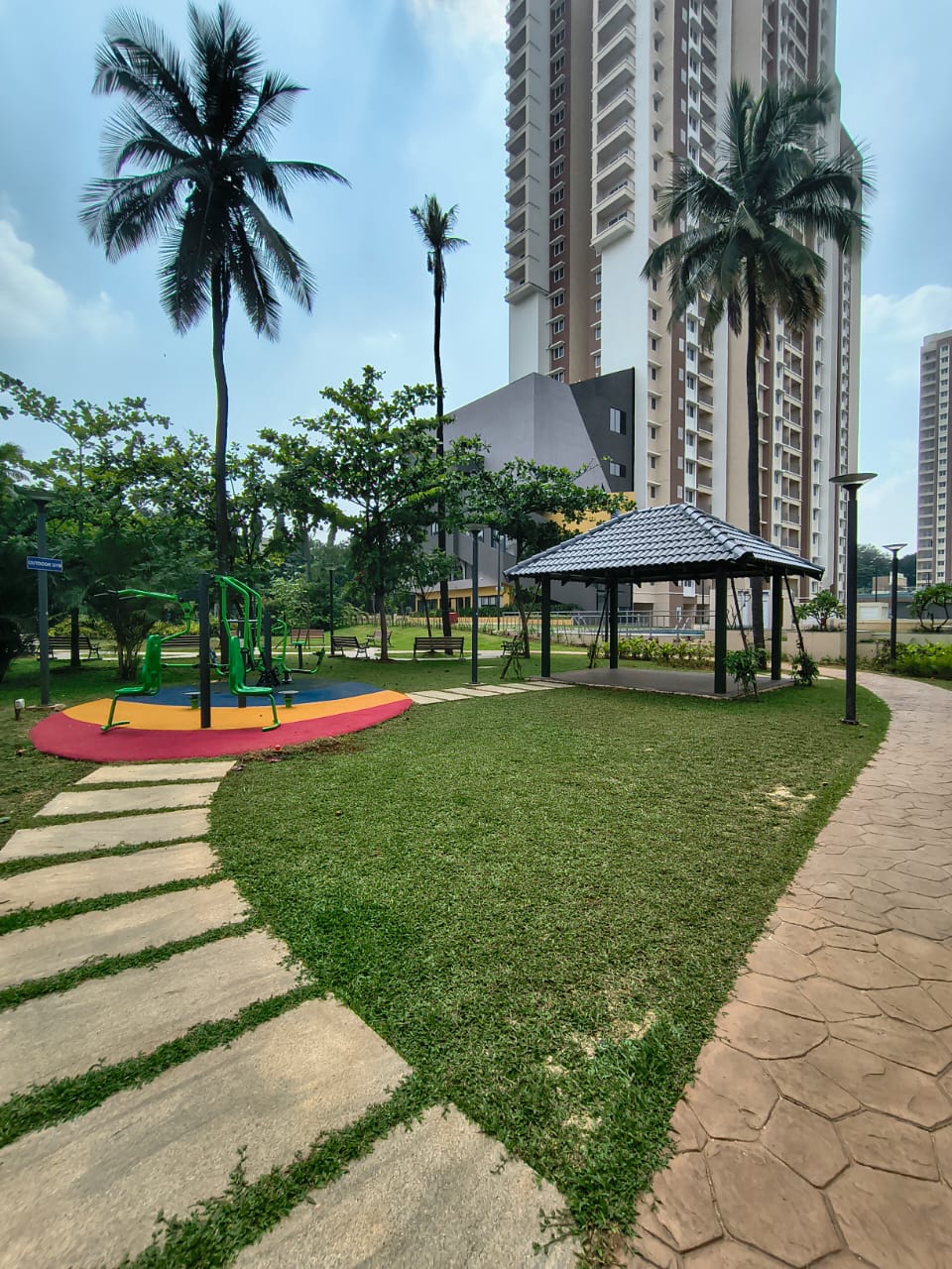 Swimming pool,Jogging track/walkway , kids play area,outdoor gym,meditation pavilion works are 100% completed.