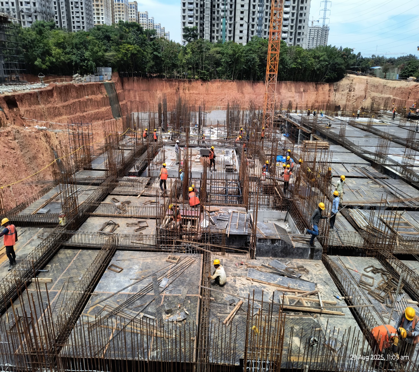 WING C – Upper Basement 1 Slab shuttering in progress