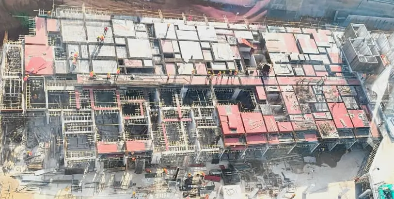 TOWER – E: Ground floor slab works in progress