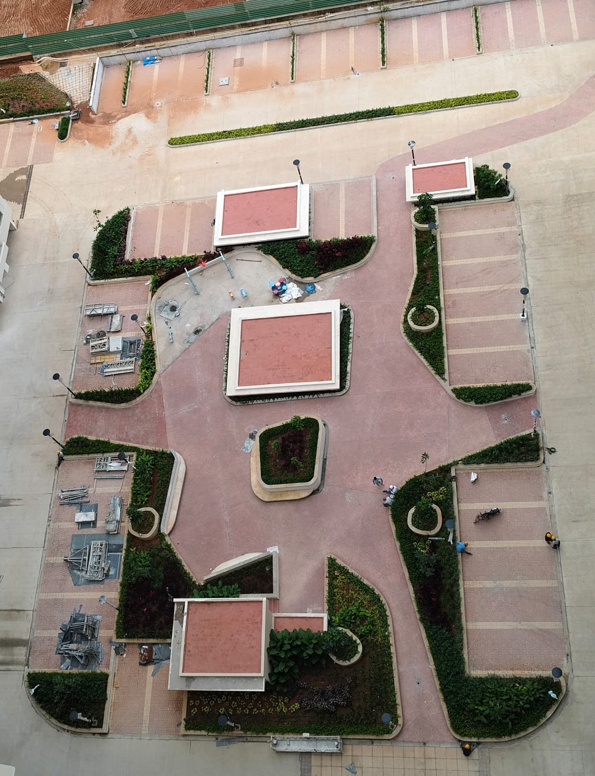 Podium Central Courtyard Area Hardscape and Softscape WIP