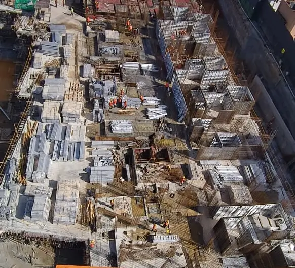 TOWER – F: Ground floor slab completed, First floor works in progress