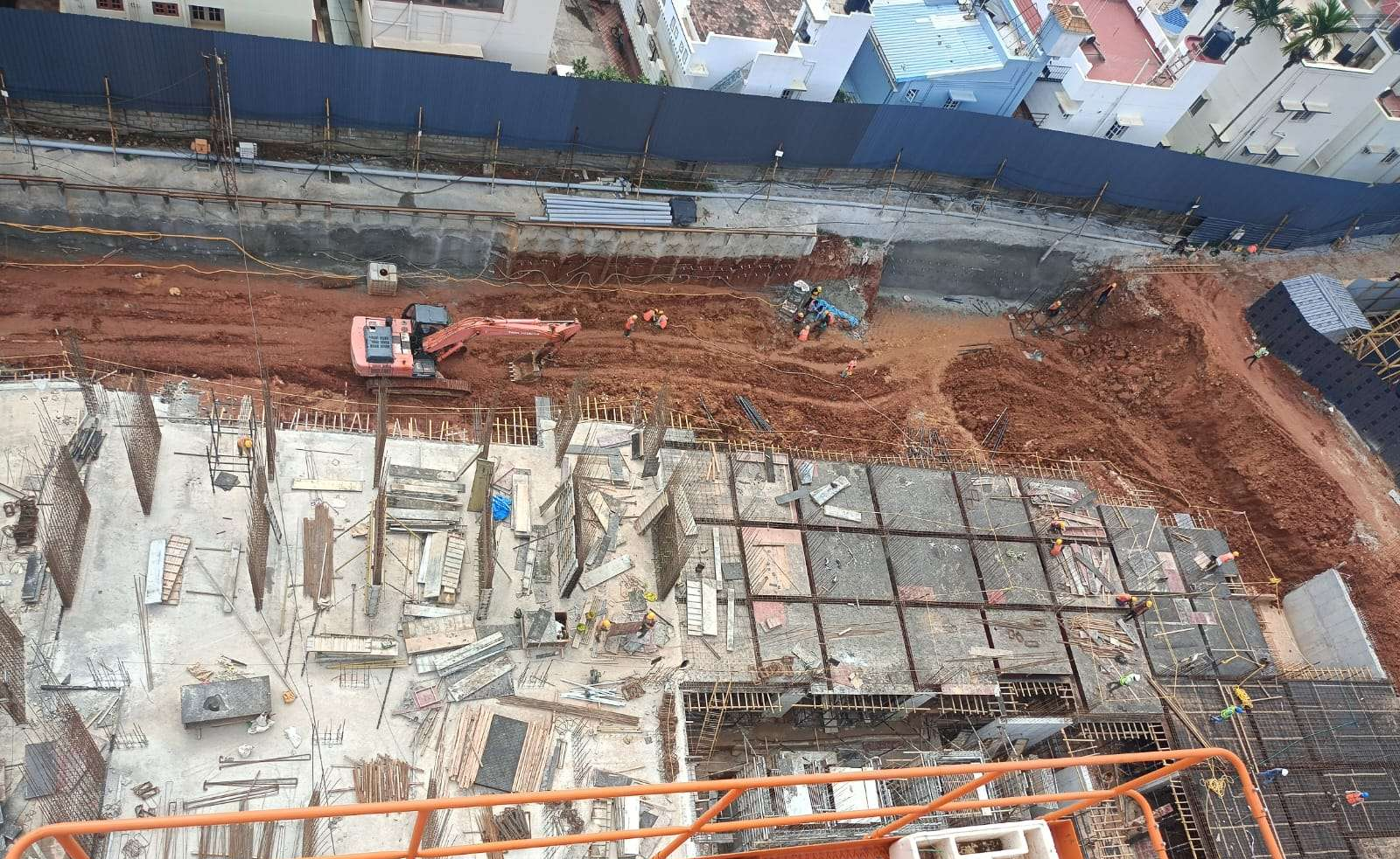 TOWER – G: Upper basement slab to Ground floor work in progress