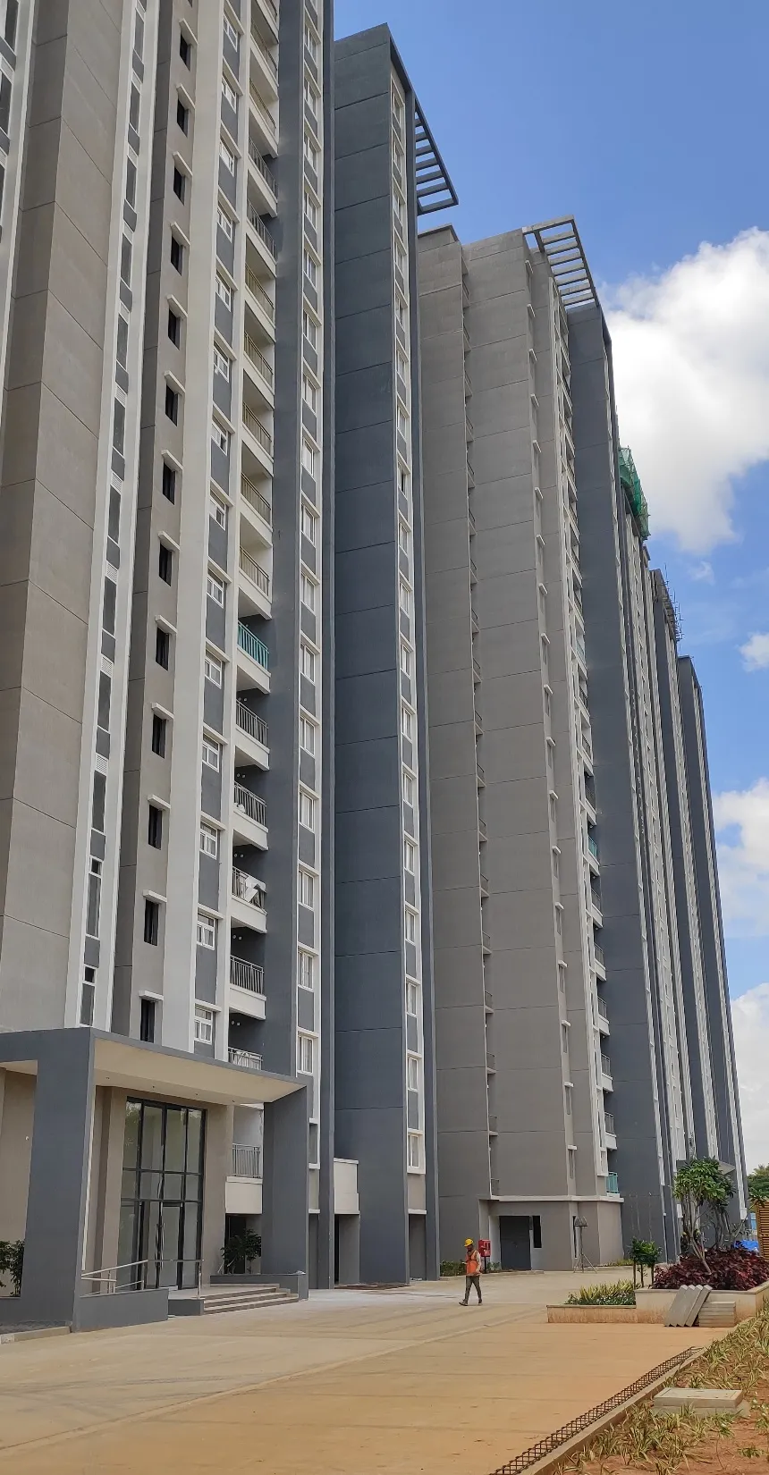 TOWER D –External painting activities are in progress.