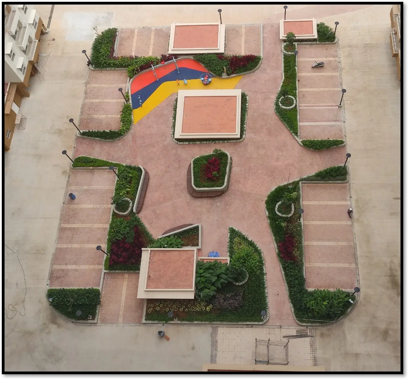 Podium Central Courtyard Area Hardscape and Softscape work completed