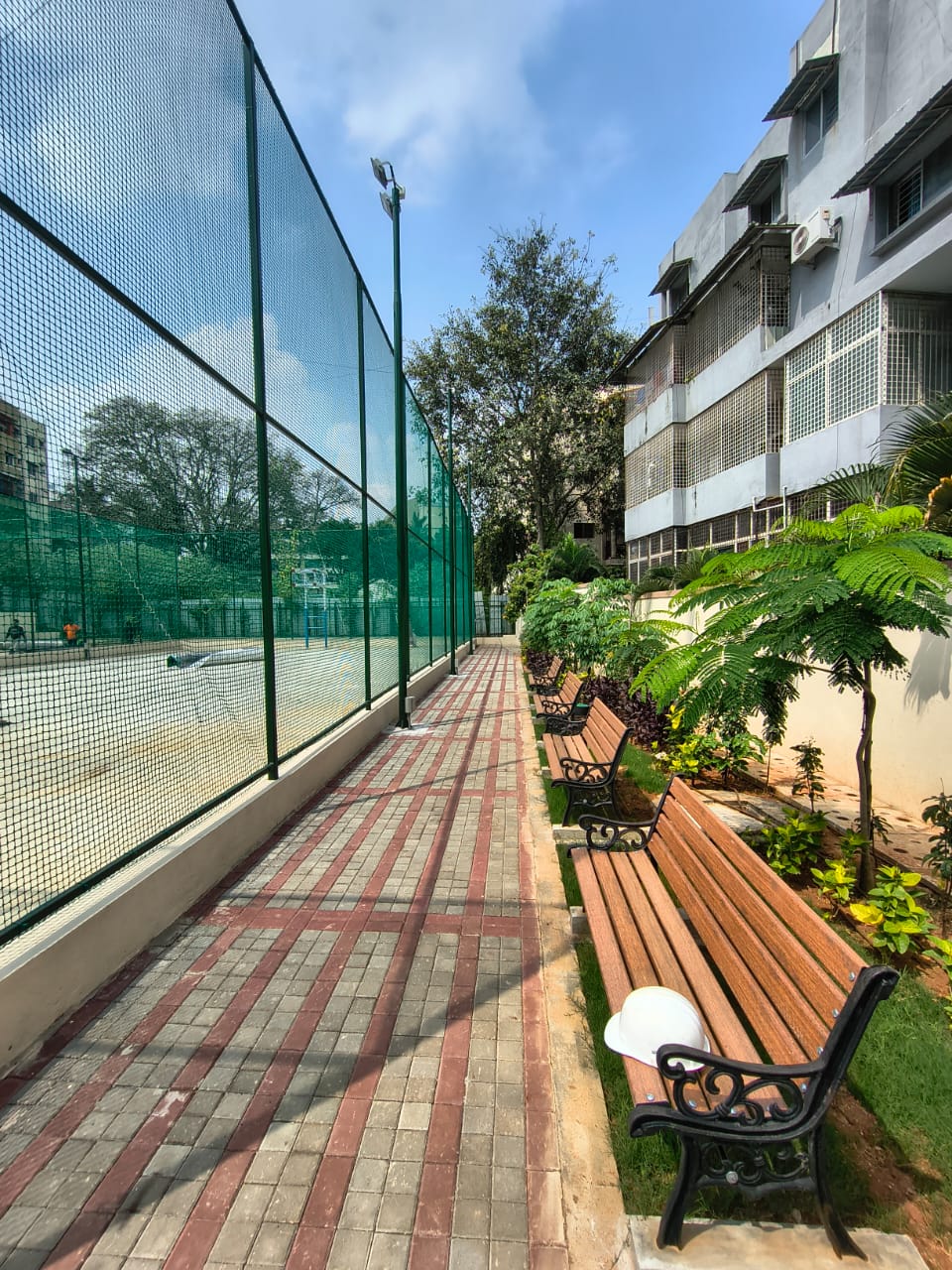 Amphitheatre, Cricket pitch, Basketball court, Futsal court works are completed.