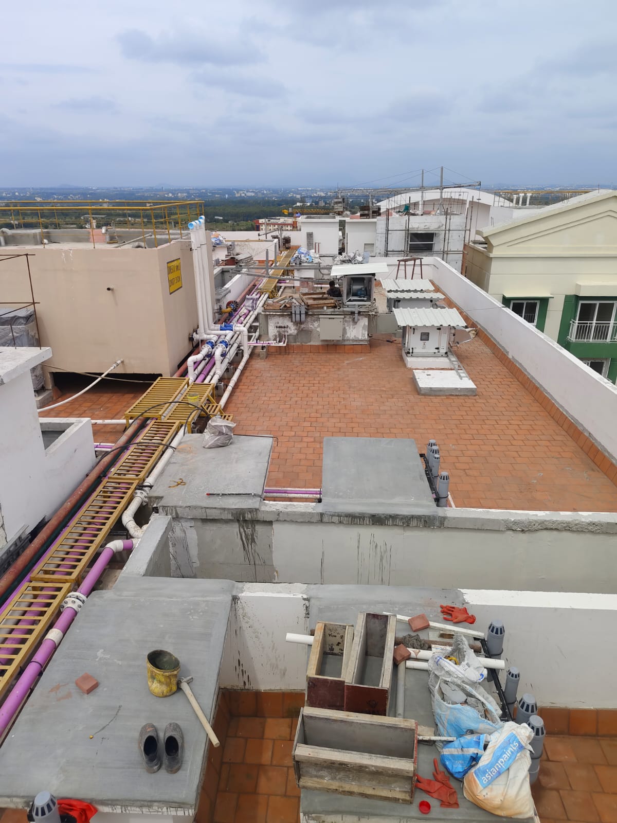 Above terrace painting and services work in progress