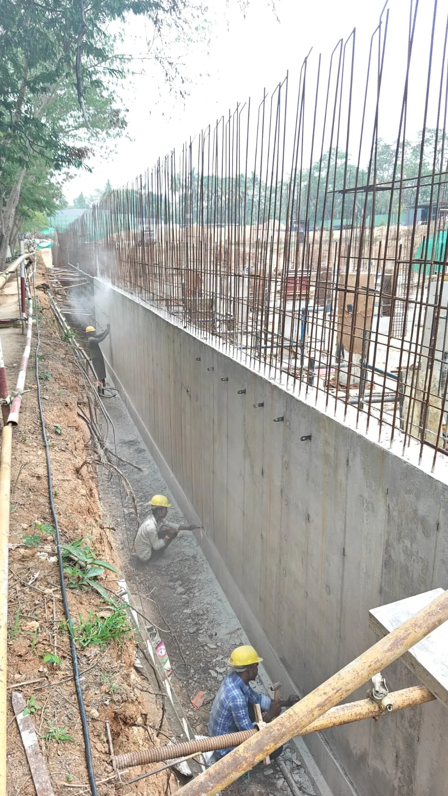 Block D & C | Basement retaining wall waterproofing work in progress