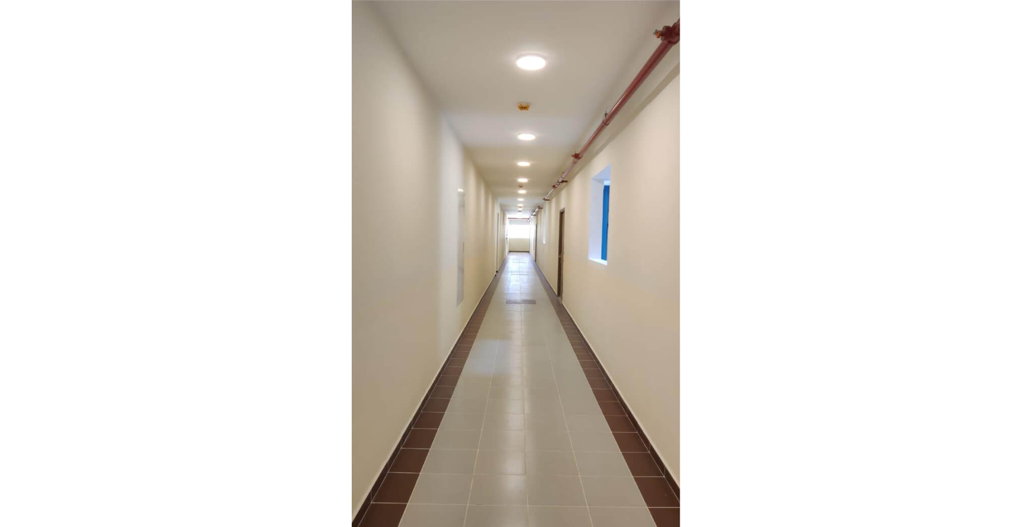 Corridor finishing works in progress