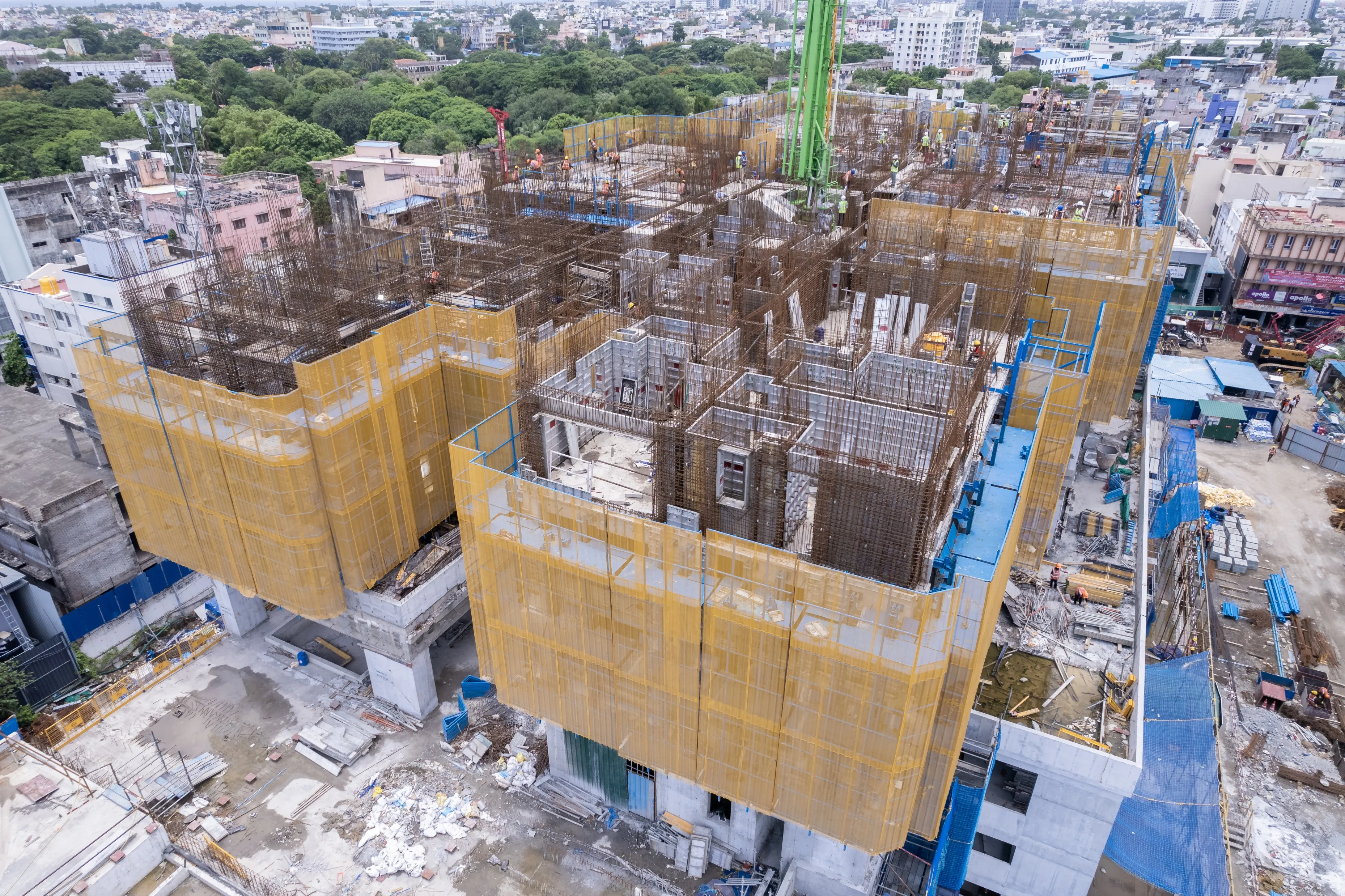 7th Floor Slab Work in Progress