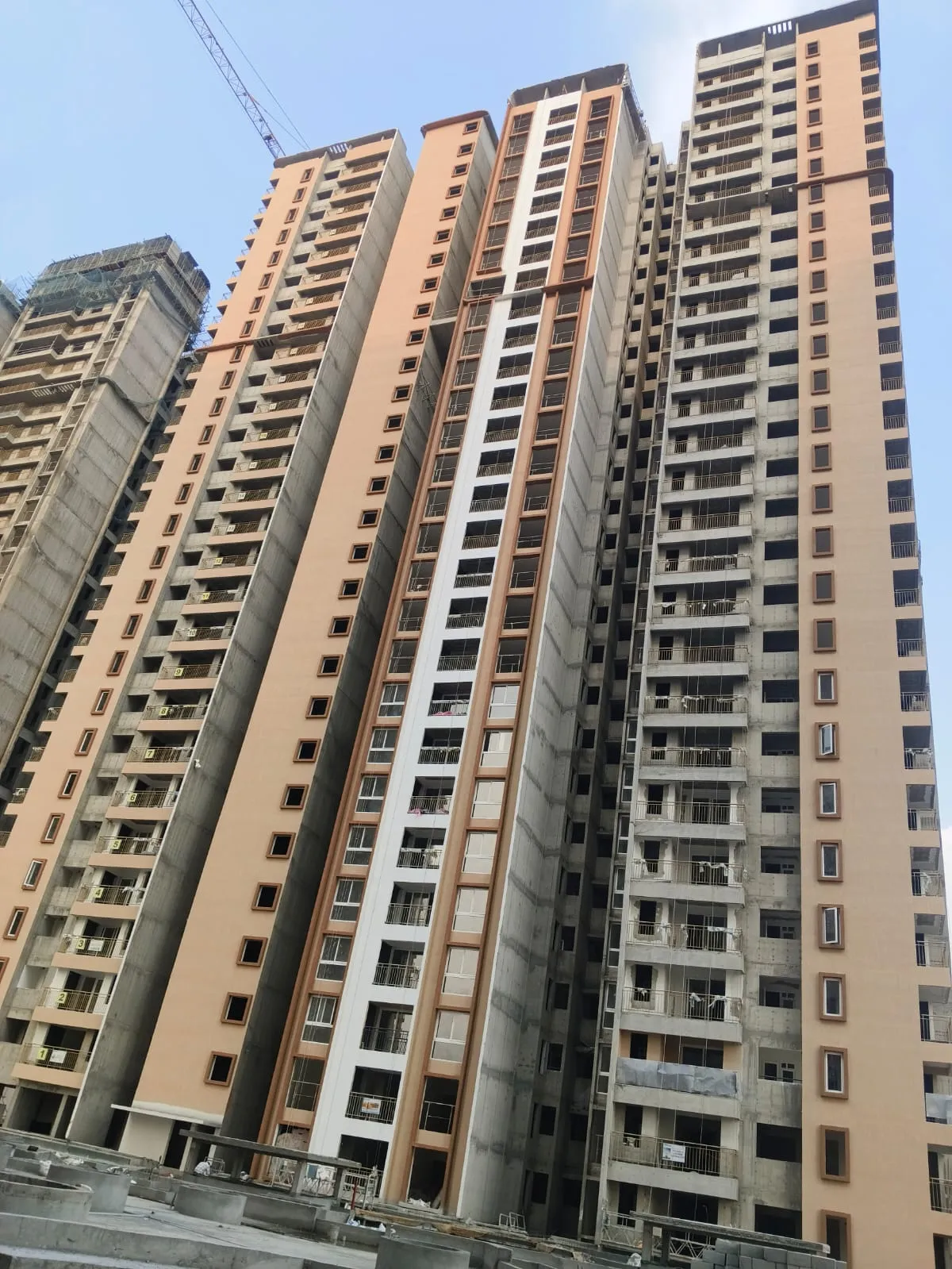 Above terrace floor concrete works completed   External painting works in progress