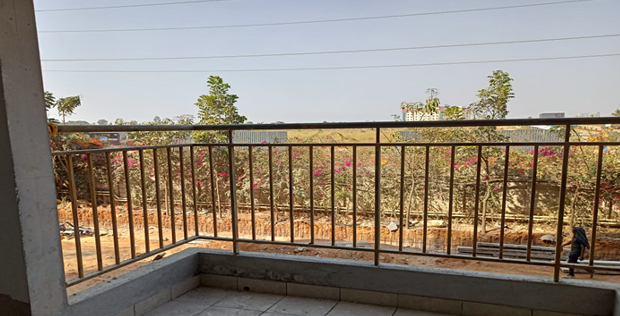 Balcony flooring and railing work in progress