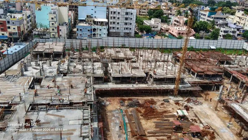 Tower C Progress Ground and 1st floor slab casting completed 2nd floor slab shuttering work in progress.