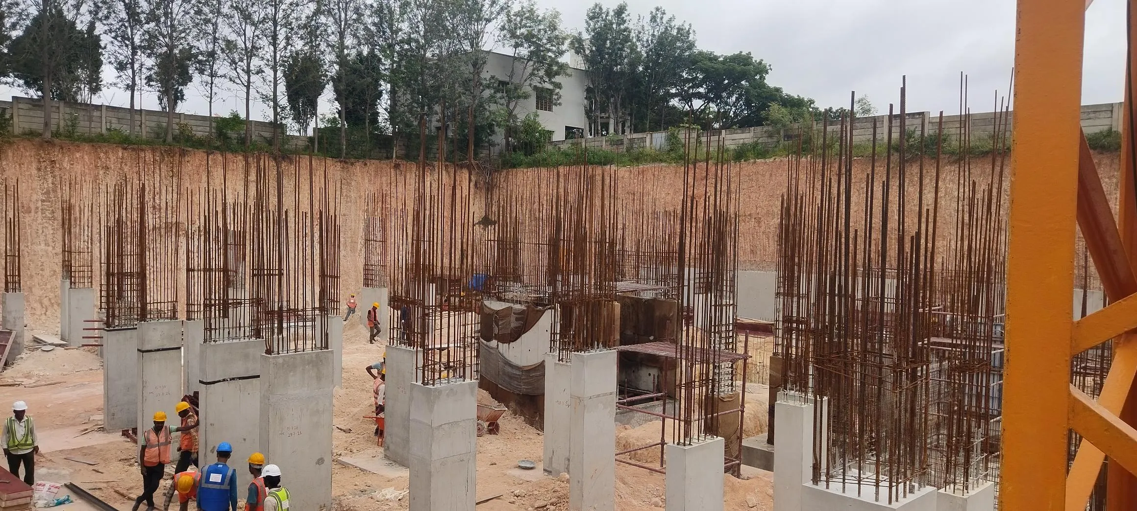Retaining wall, Footings, Columns Works in Progress.