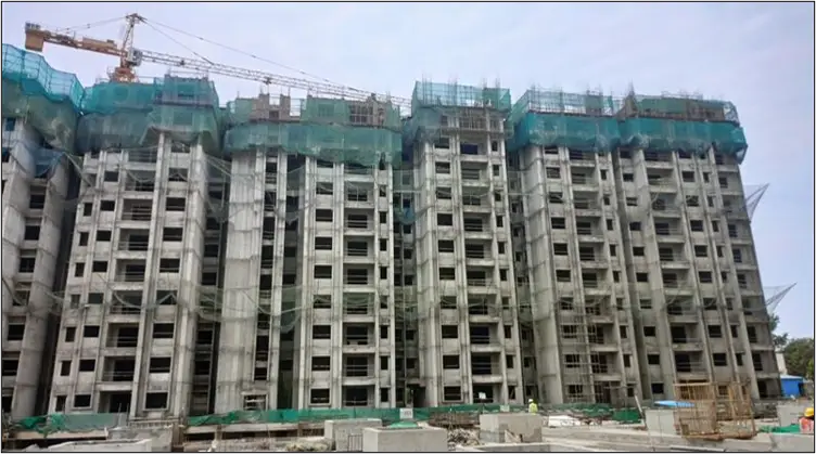 Tower - C - 11th Floor - slab completed. Reinforcement & shuttering work in progress for part of 12th floor slab.