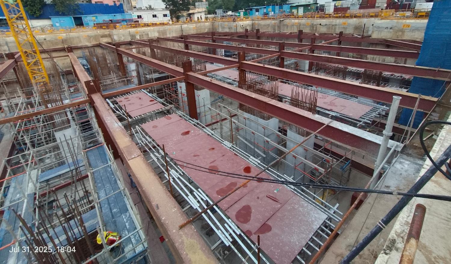 Basement1  Pour 1 & Pour 2 – Slab Shuttering Works in Progress