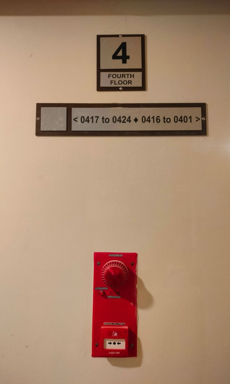 Corridor signage fixing is in progress