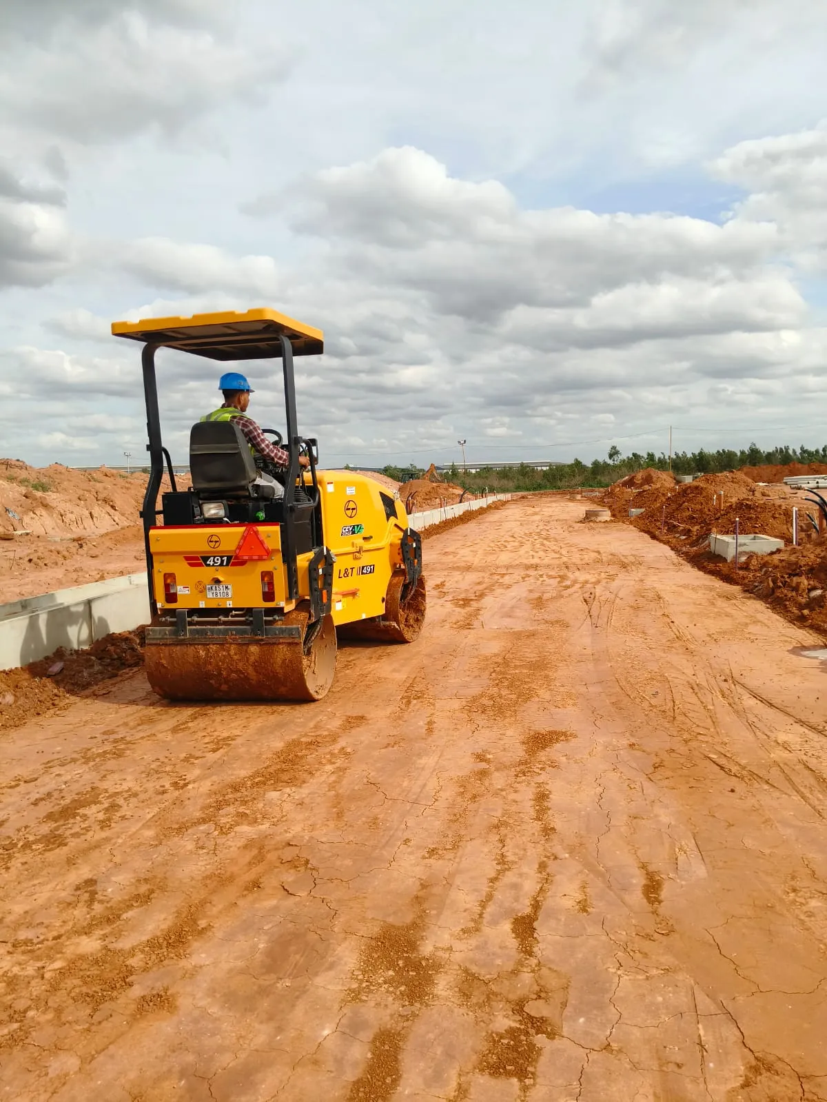 road formation and compaction works in progress.