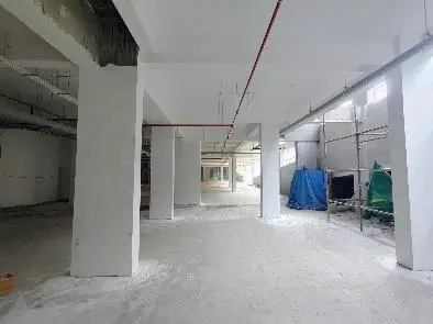 Painting work in progress Service ceiling piping work in progress