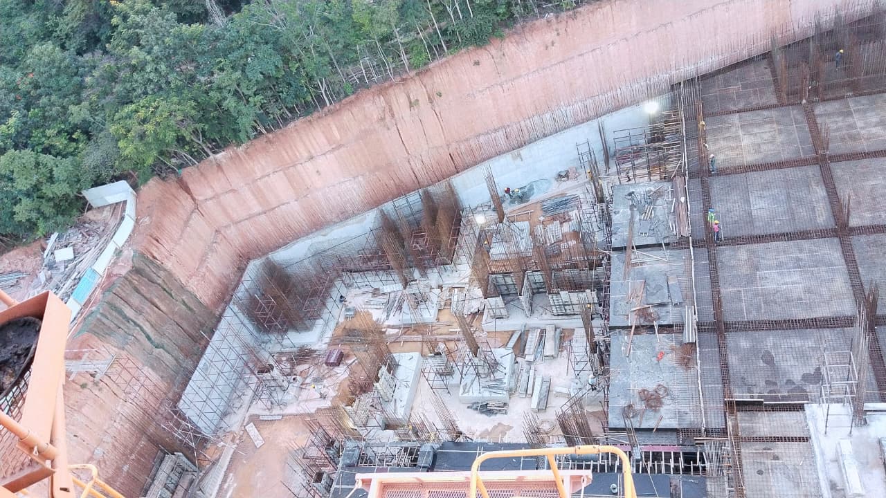 Mass excavation - 95% work completed  Tower area Raft – 95% completed Hospital area raft – 100% work completed
