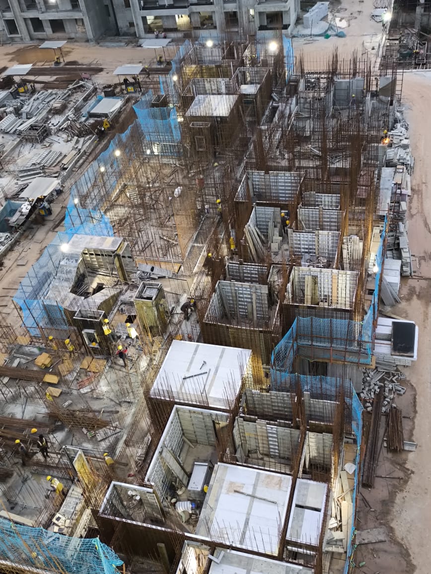 First floor shuttering & reinforcement work is in progress