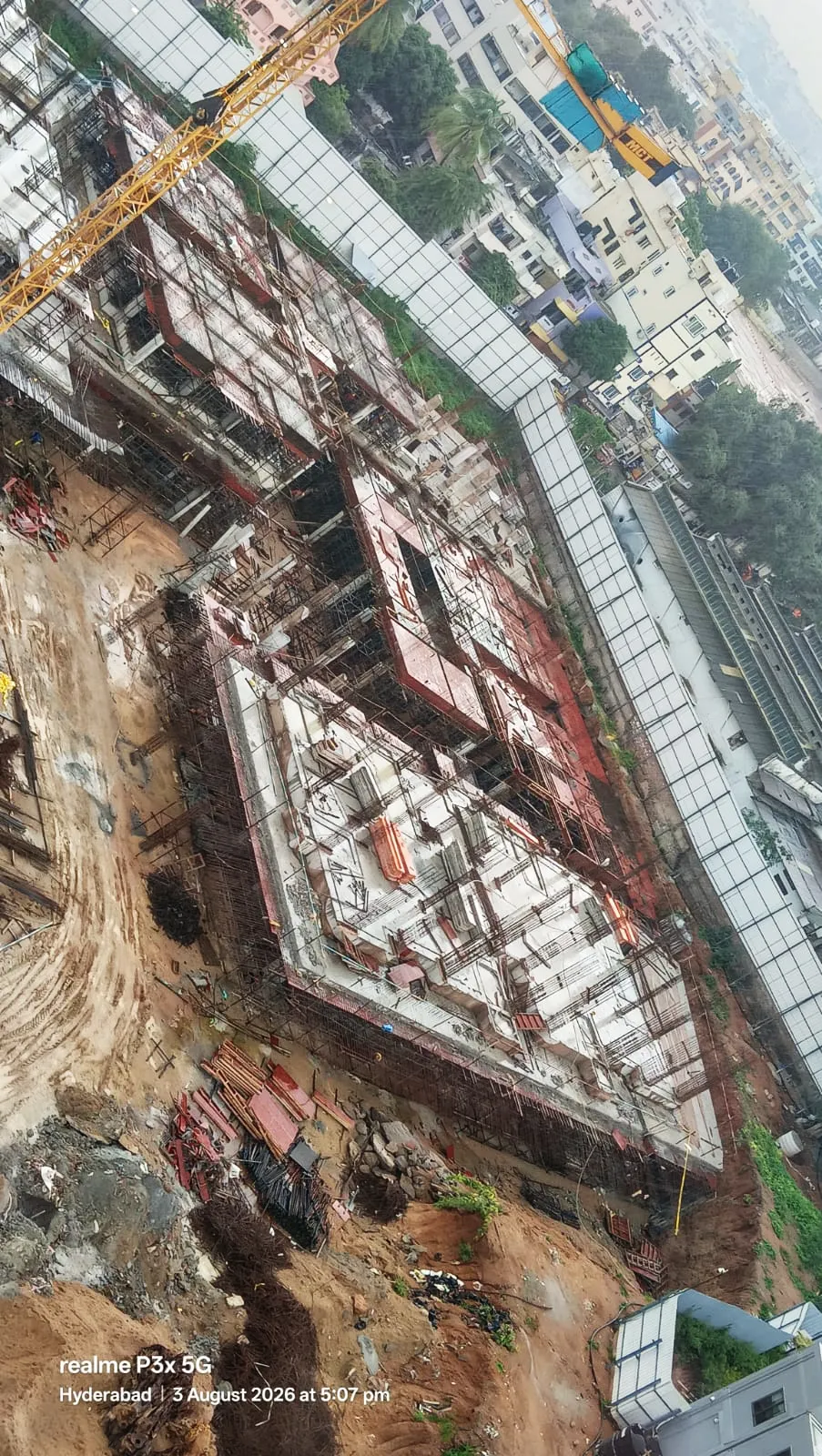Tower D Progress Foundation works completed Ground floor slab casting work in progress 1st floor slab shuttering work in progress