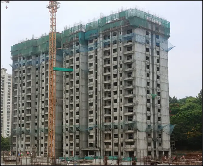 Tower - A - 16th Floor Slab completed. Reinforcement & shuttering work in progress for part of 17th floor slab .