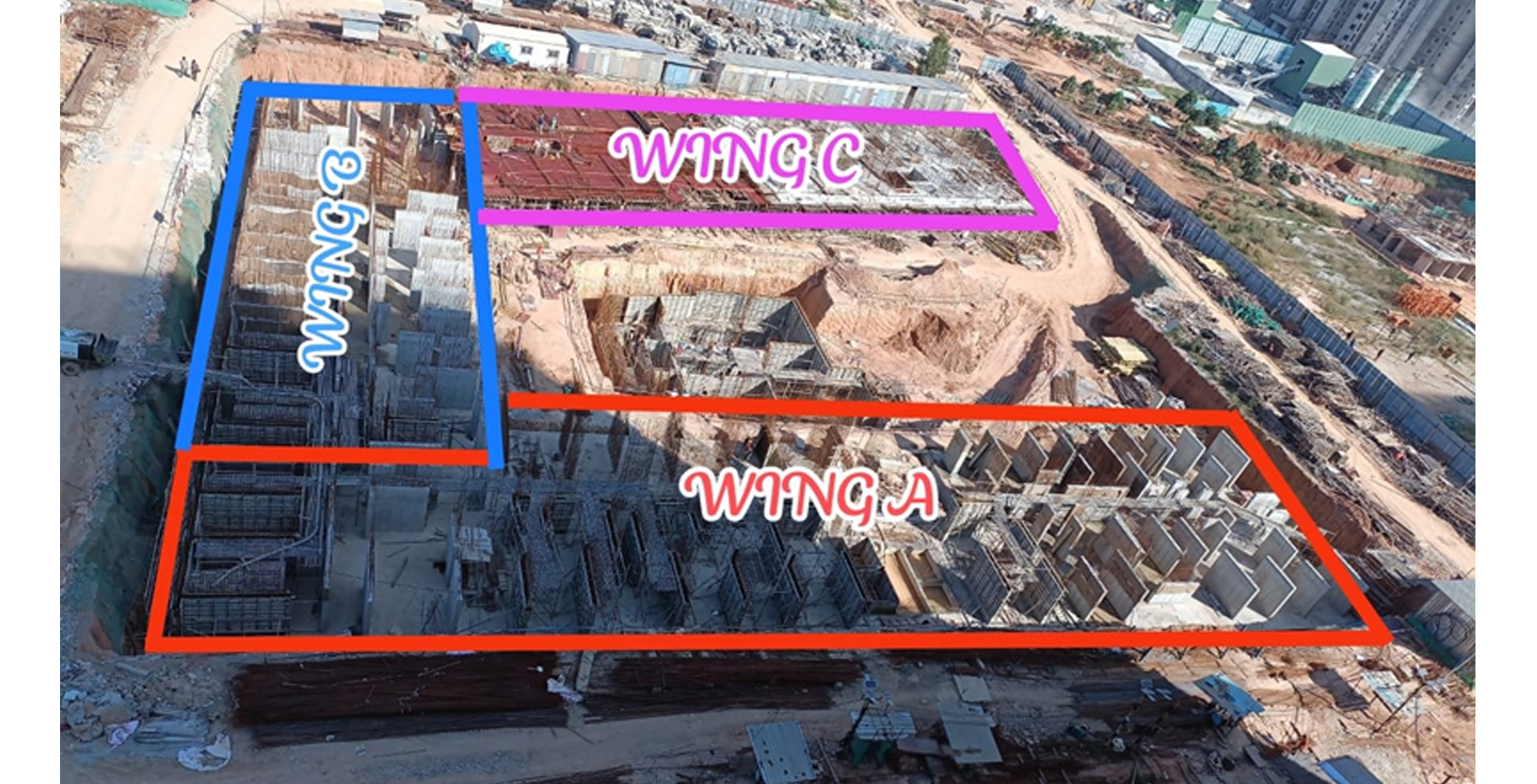Wing A, B and C