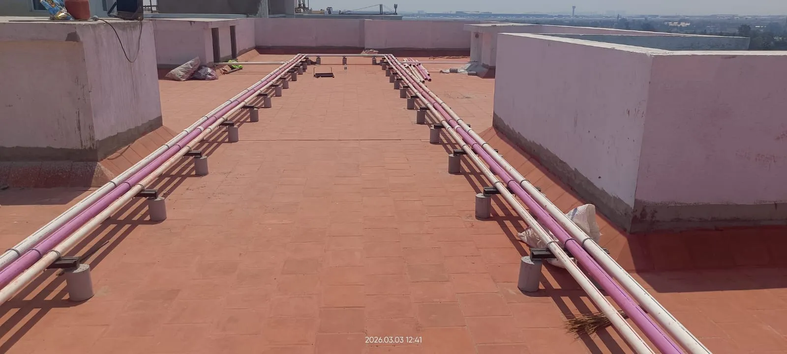 Fairmont Tower 1 & 2 Above terrace activities Tile grouting completed Terrace piping work in progress