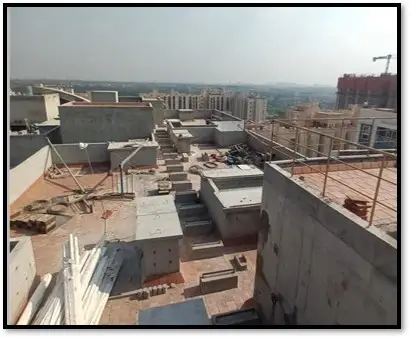 Terrace waterproofing Completed and Terrace Tiling WIP