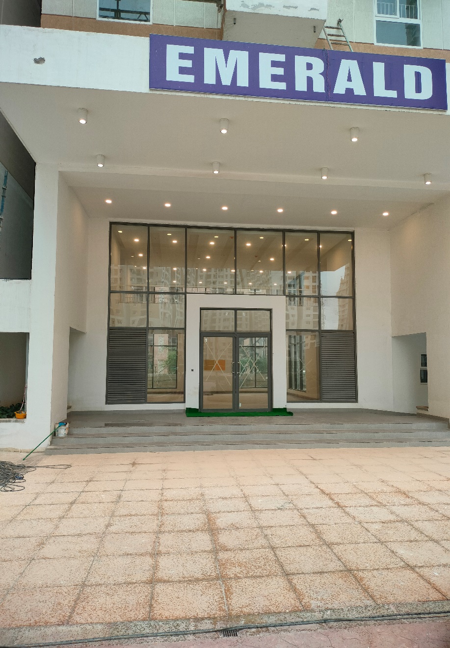 Ground floor triple height lobby finishing work in progress