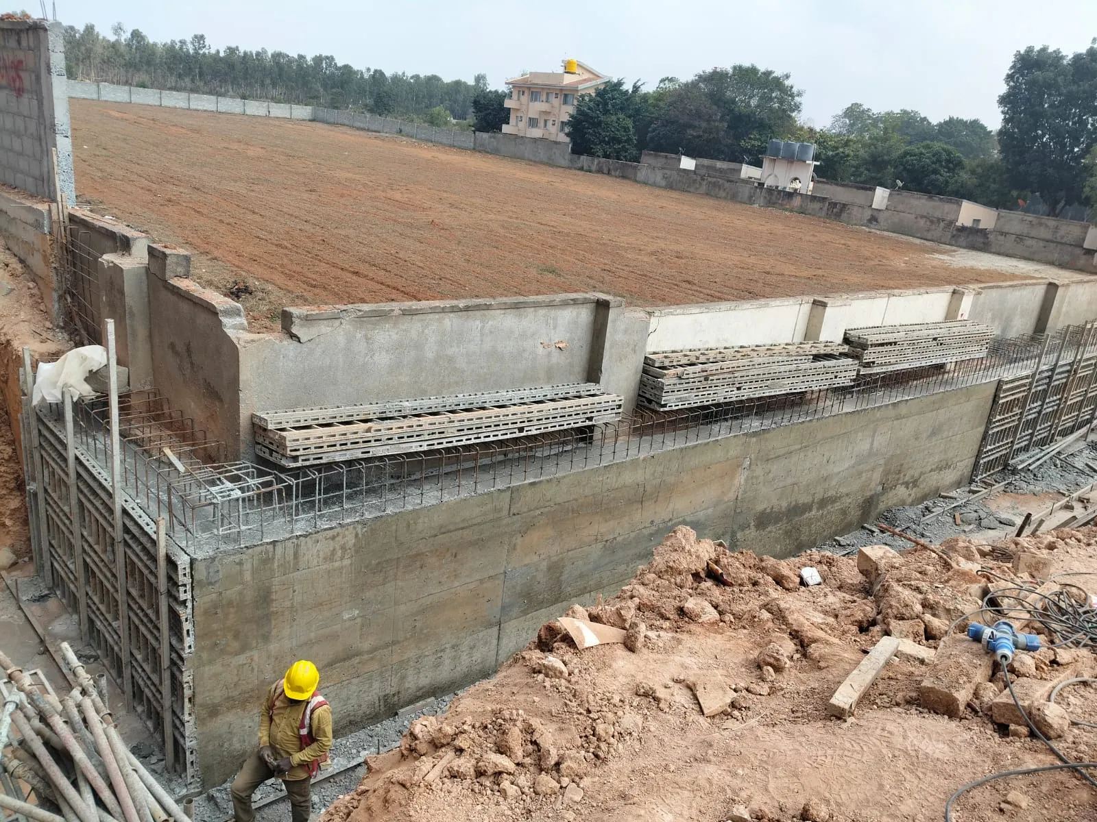 Compound Wall work in progress (South side & North east side)