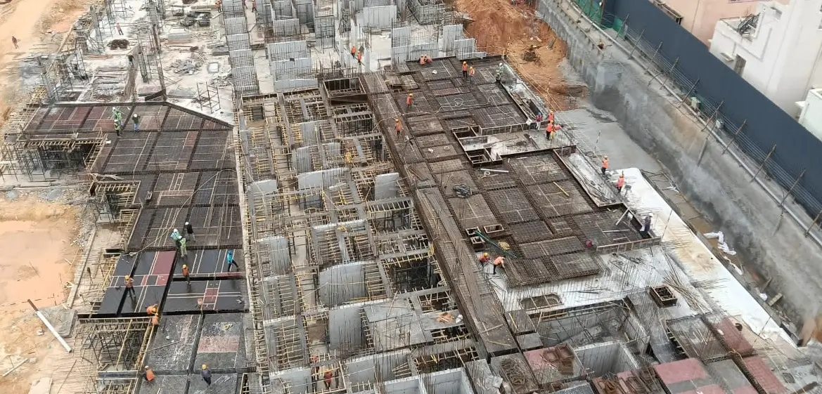 Tower – F: Ground floor slab work in progress
